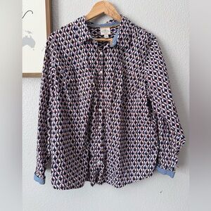 St Johns bay 100% cotton xxl petite bird button up